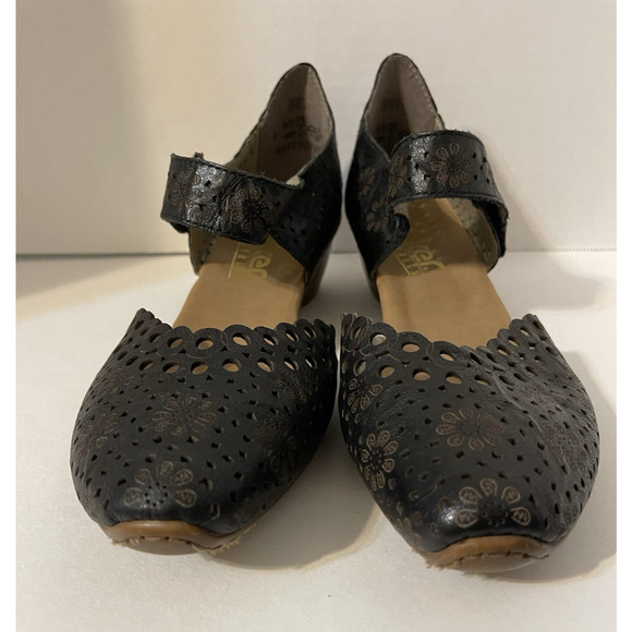 Rieker antistress women's shoes Mary Jane Black leather upper size EU 40/ US 9.5 - Picture 4 of 16